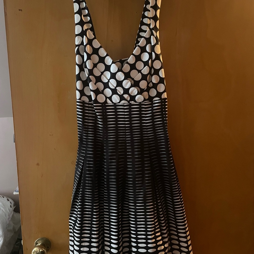 Calvin Klein Black and White Backless Dress